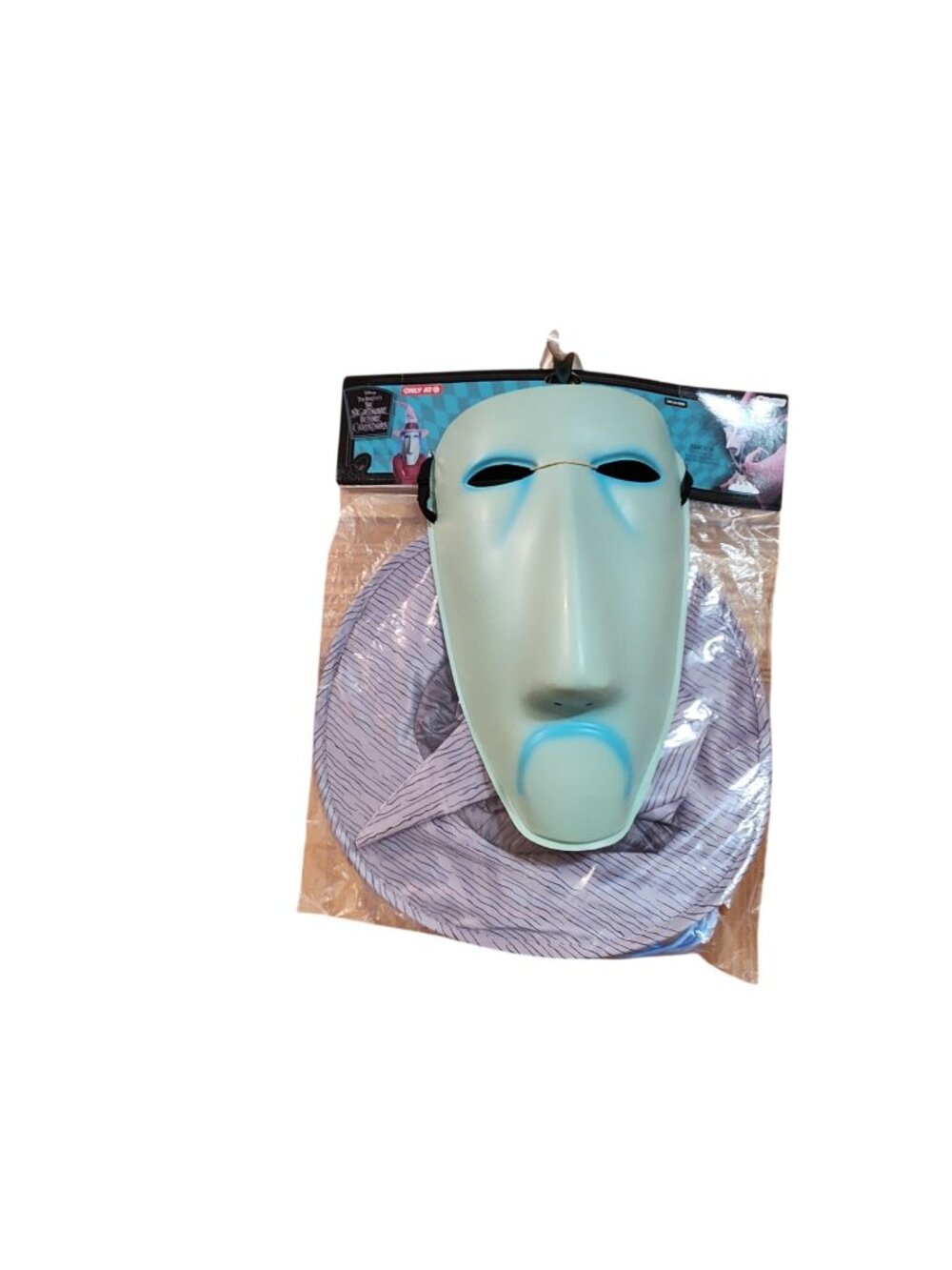 Disguise Nightmare Before Christmas Shock Adult Mask striped witch hat cos NEW